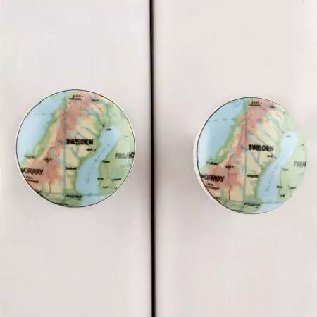Sweden Map Flat Ceramic Dresser Knob